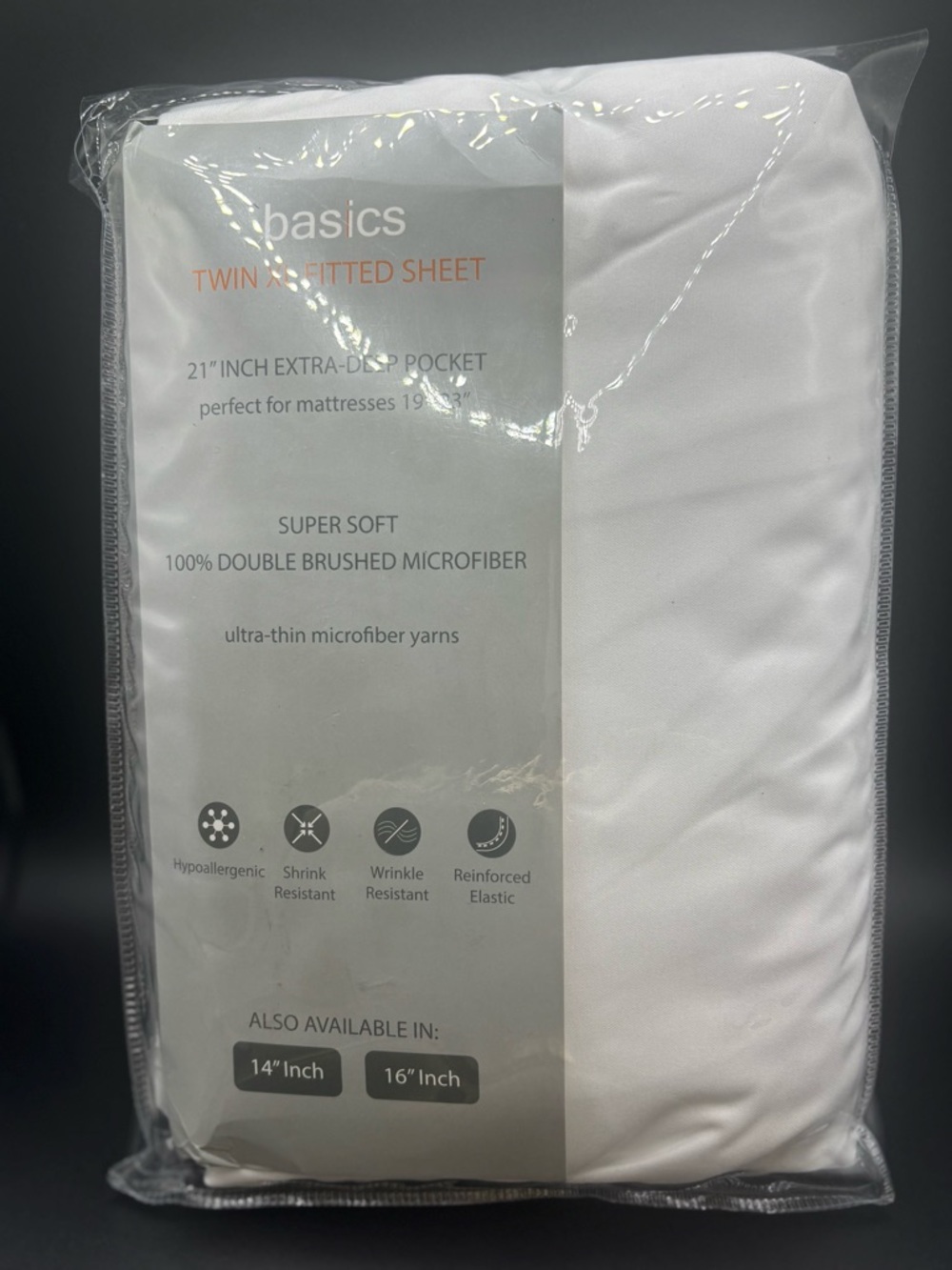 Basics Twin XL Fitted Sheet White